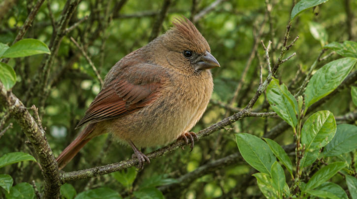 Illustration of a fledgling Northern Cardinal