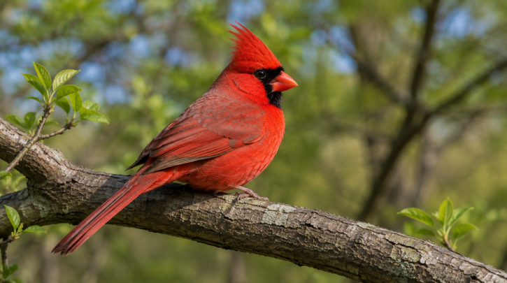 Illustration of a mature Northern Cardinal